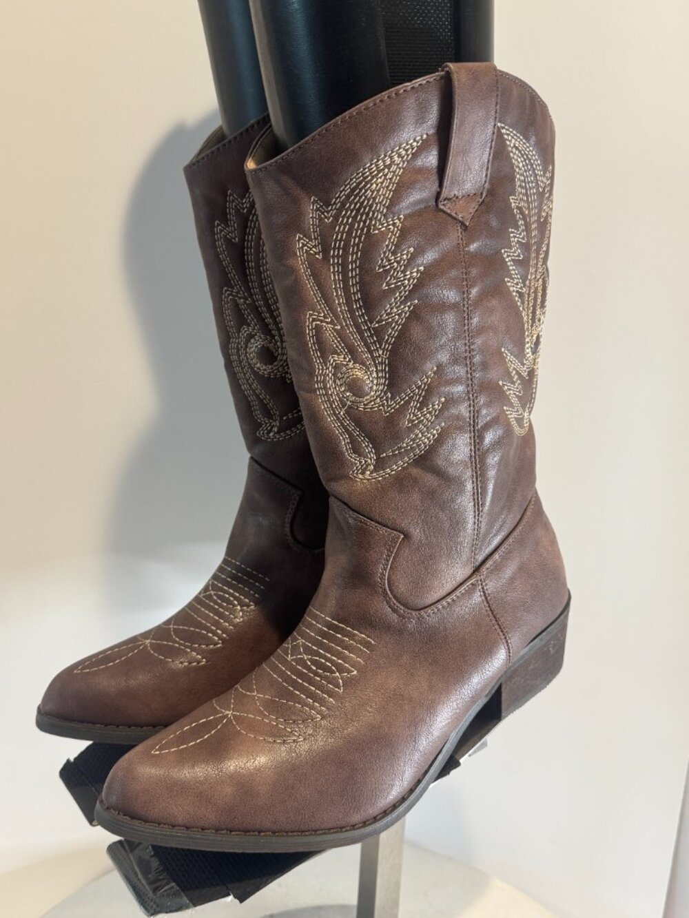 SheSole Women's Cowboy Boots Female Western Cowgirl Shoes Brown US 8.5-9